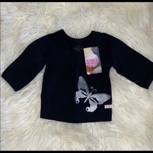 Black Glitter Butterfly Shirt